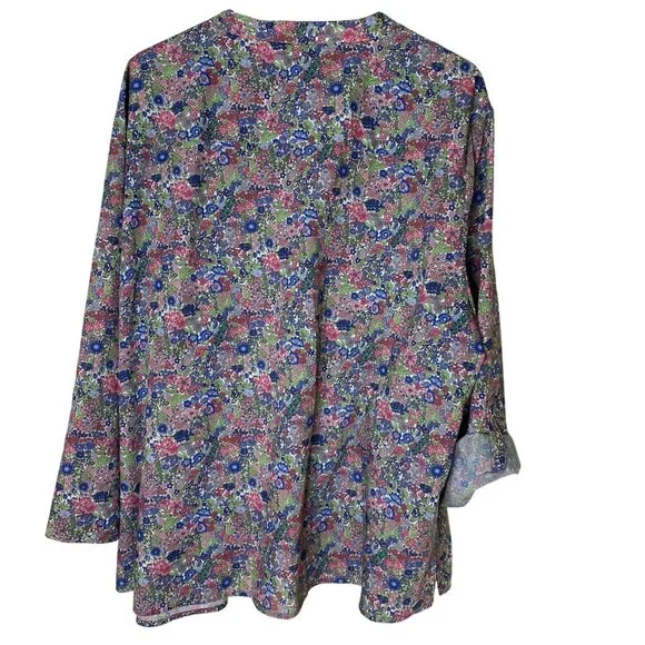 Drapers & Damons 3X Floral Pintuck Blouse Button Front Romantic Cottagecore - Picture 3 of 12